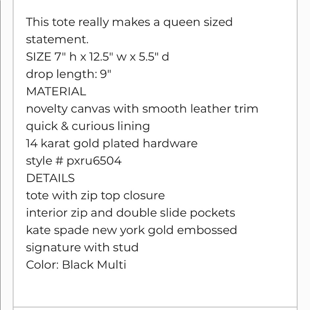 COPY - NWOT Kate spade Queen bee bag - Picture 5 of 5